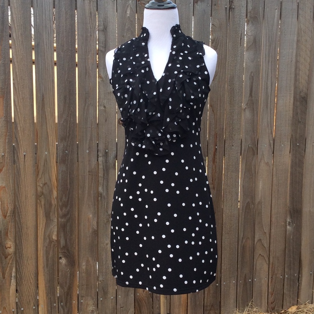 White House Black Market polka dot dress XS